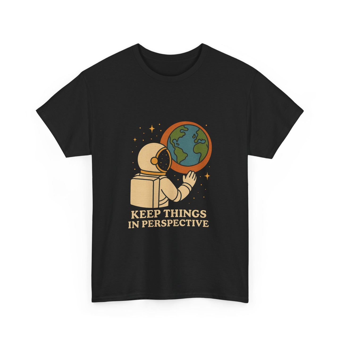 Astronaut Graphic Unisex Heavy Cotton Tee - "Keep Things in Perspective"